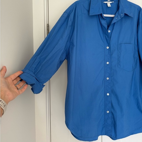 H&M Women's Oversized Button Down Shirt Sz L - Picture 5 of 7